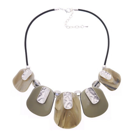 Resin Metal Section Necklace