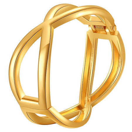 Cross Hinge Bangle | Gold