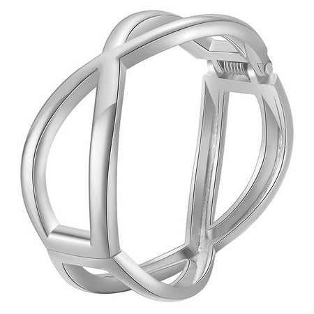 Cross Hinge Bangle | Silver