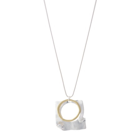 Cutout Square Ring Necklace | Gold