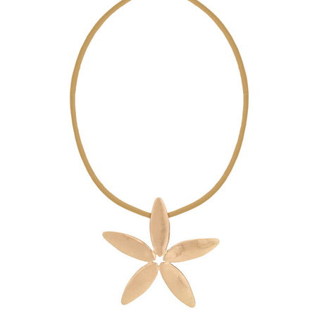 Cutout Flower Choker Necklace | Gold