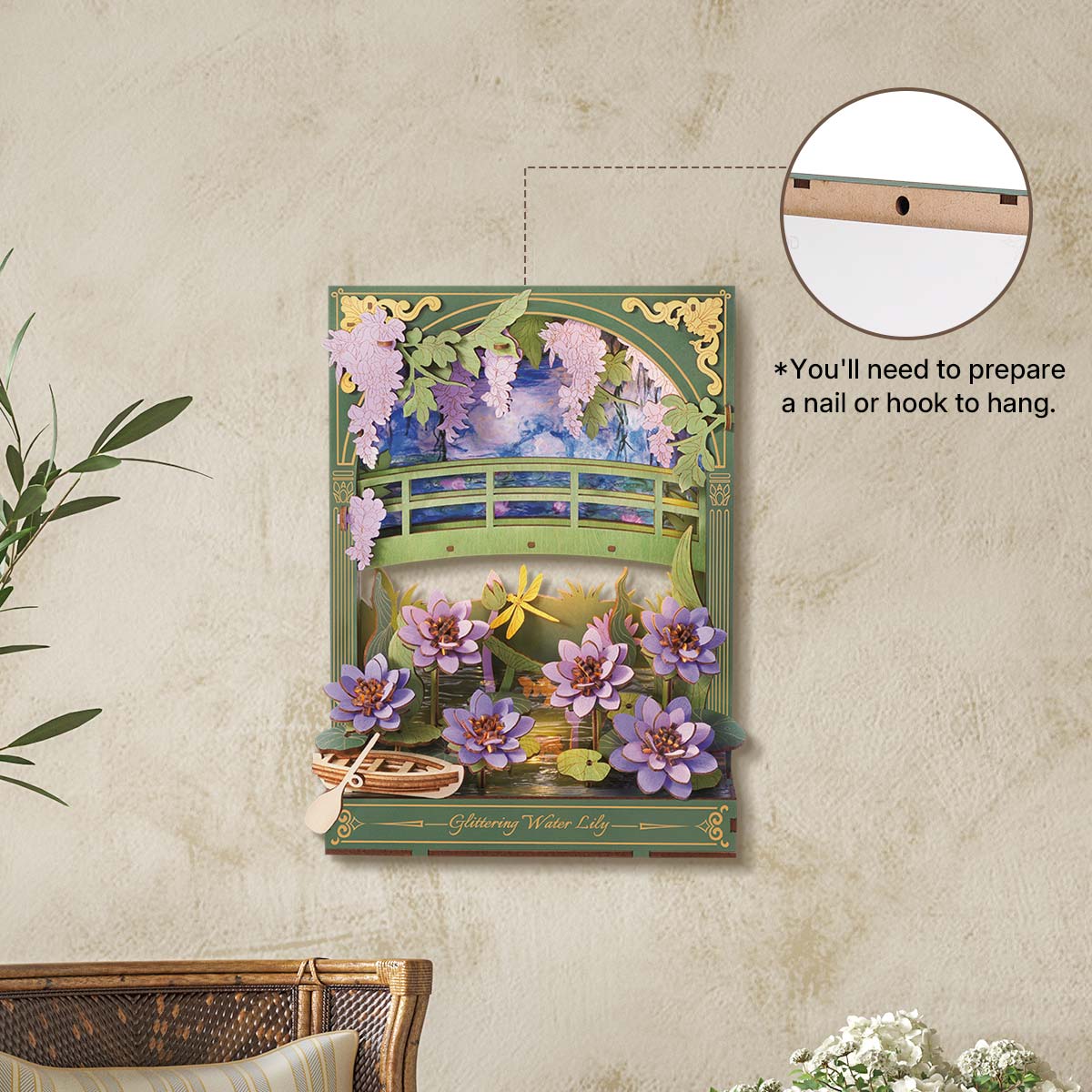 Rowood Glittering Water Lily Wall Art 3D Wooden Puzzle TH001