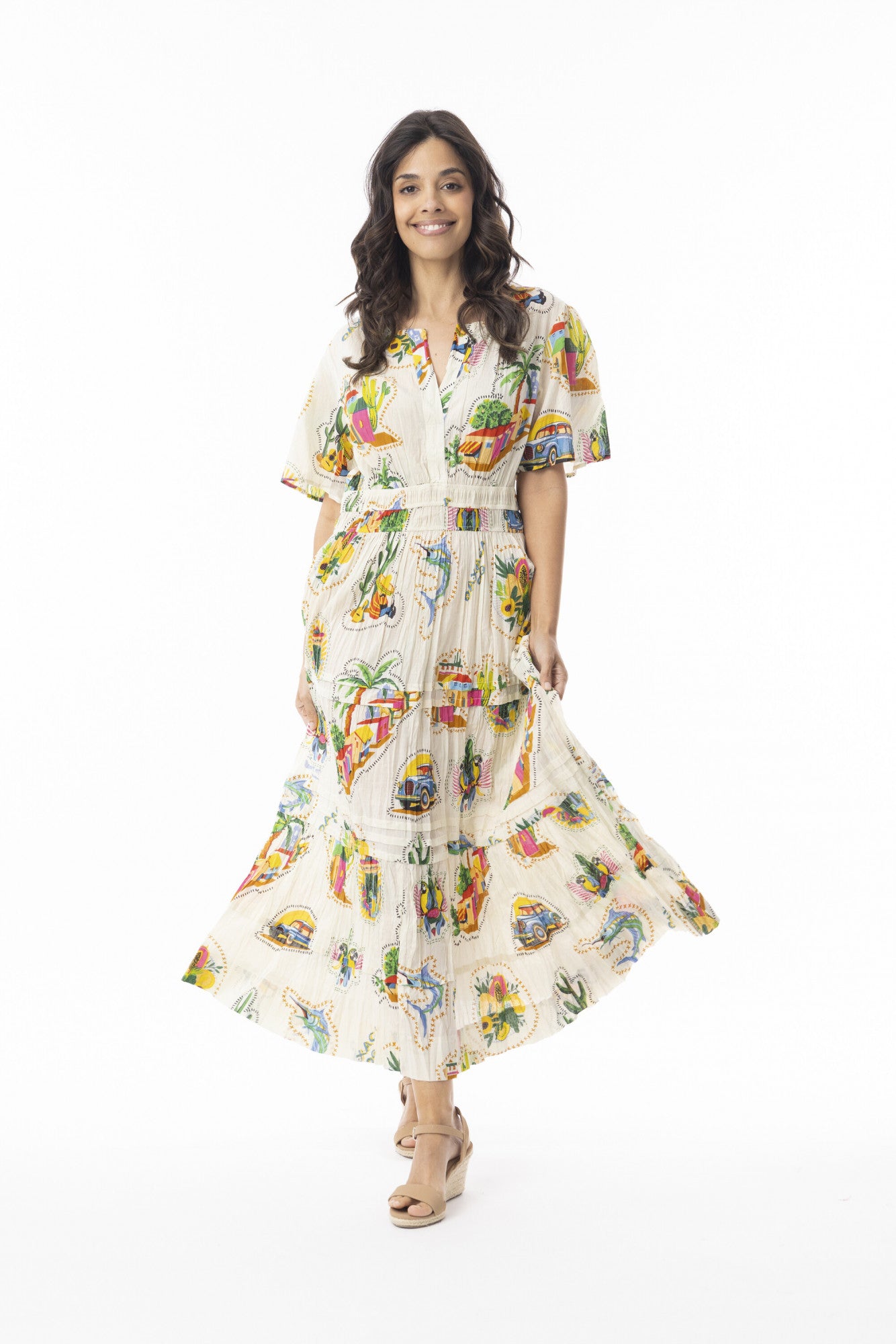 Guatemala Dress Maxi Elastic Waist
