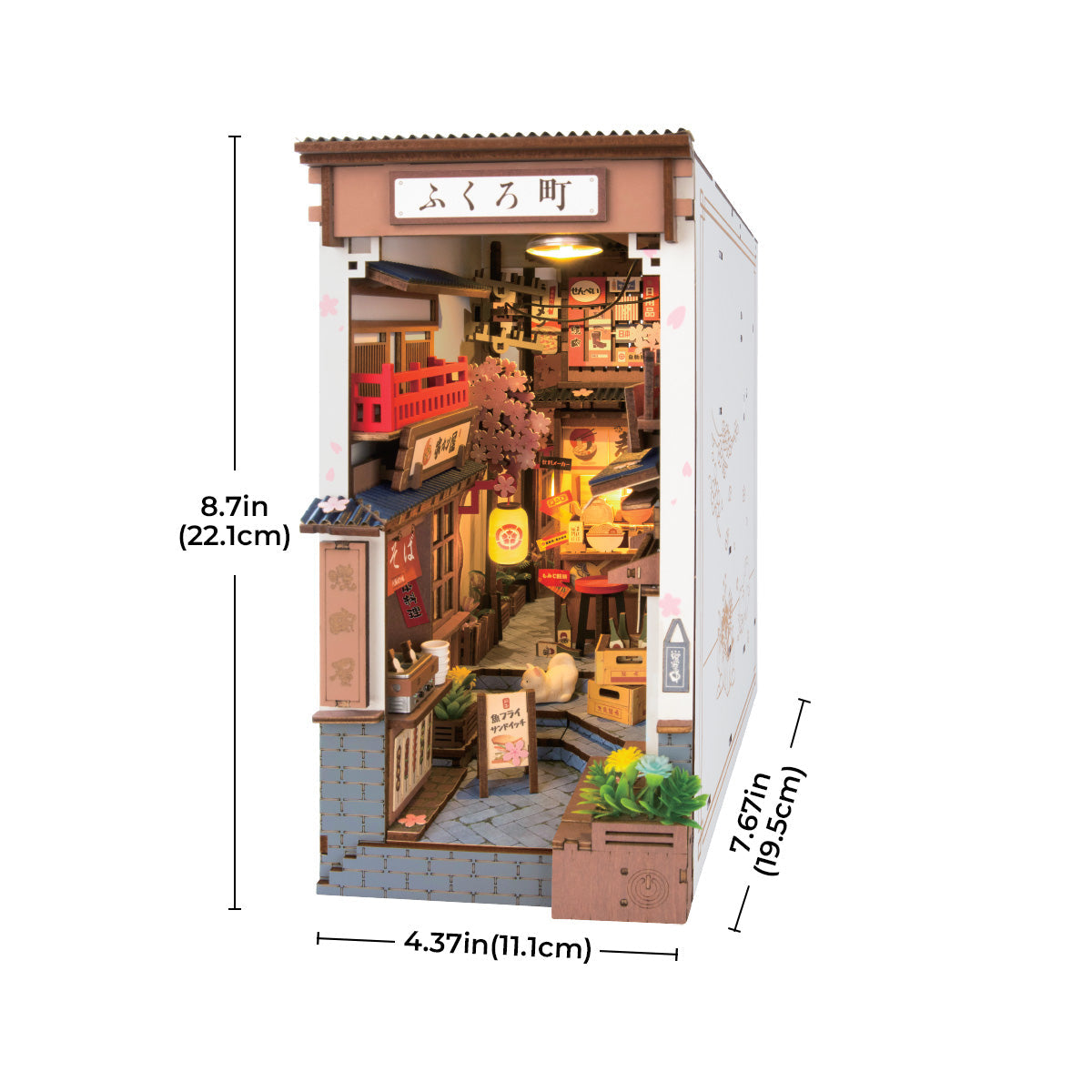 Rolife Sakura Wine Alley DIY Book Nook Shelf Insert TGB11