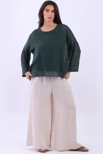 Mesh Net Top | Bottle Green