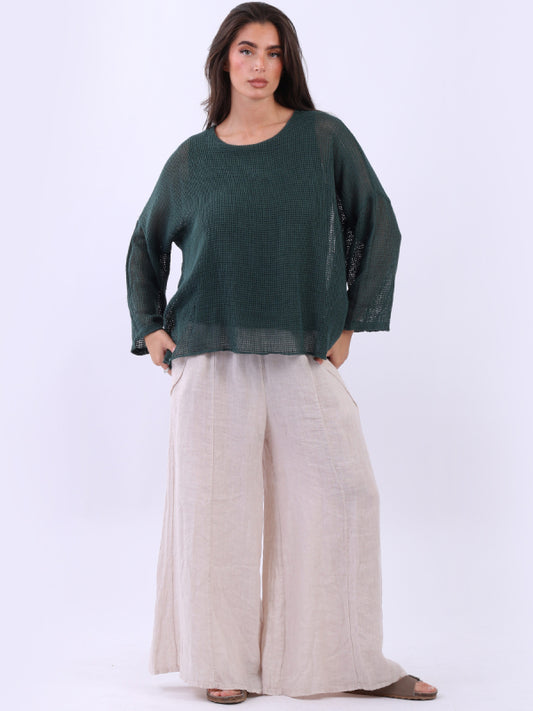 Mesh Net Top | Bottle Green