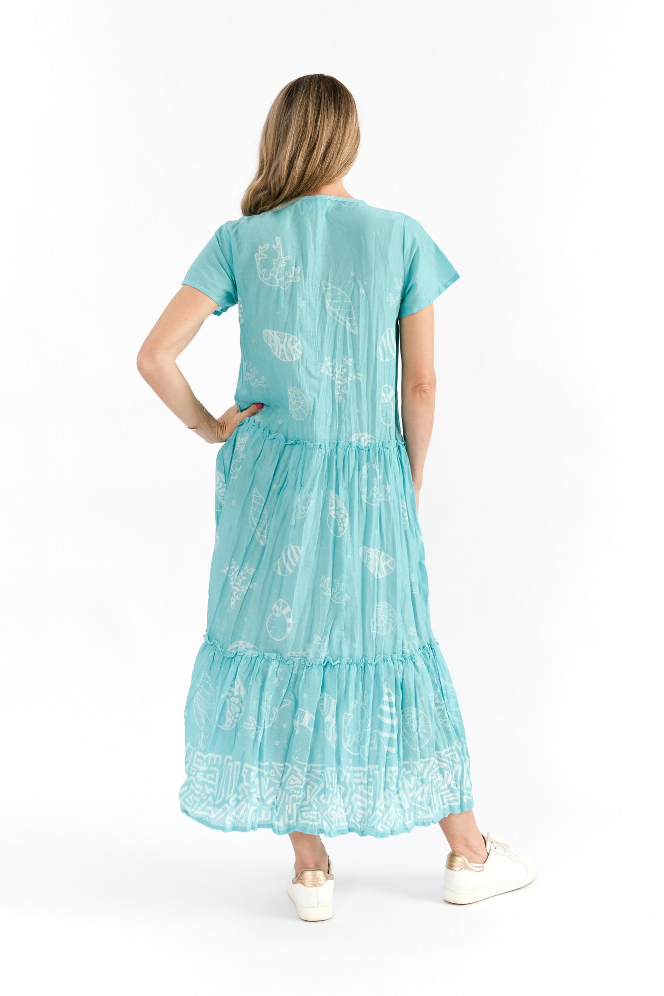 Dress Maxi Coral Border Jade