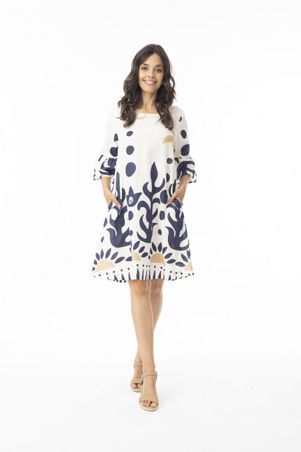 Nazca Frill Sleeve Dress