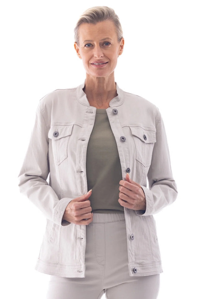 Cafe Latte Stretch Cotton Jacket - Putty