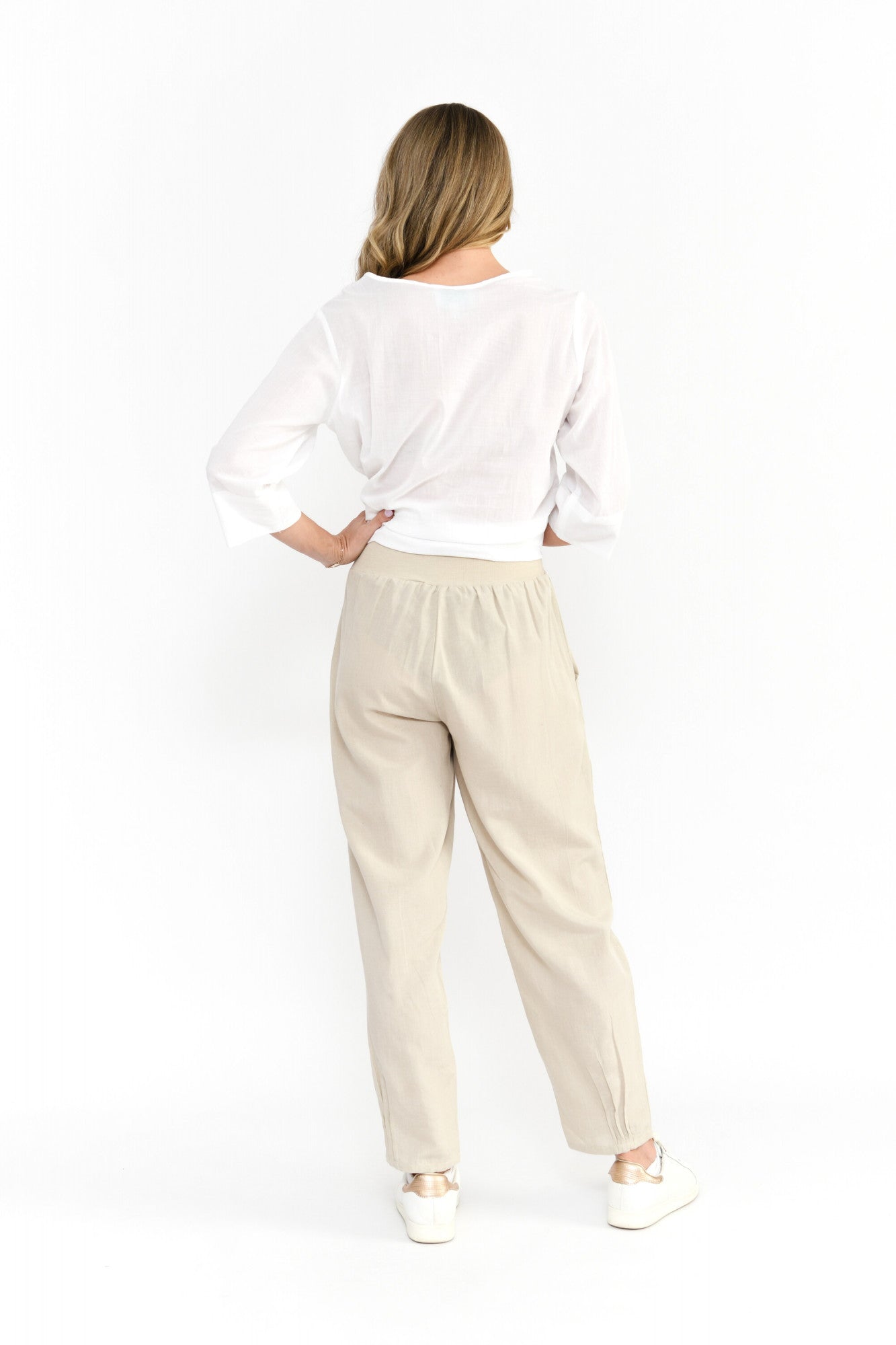Linen Blend Pants Sand