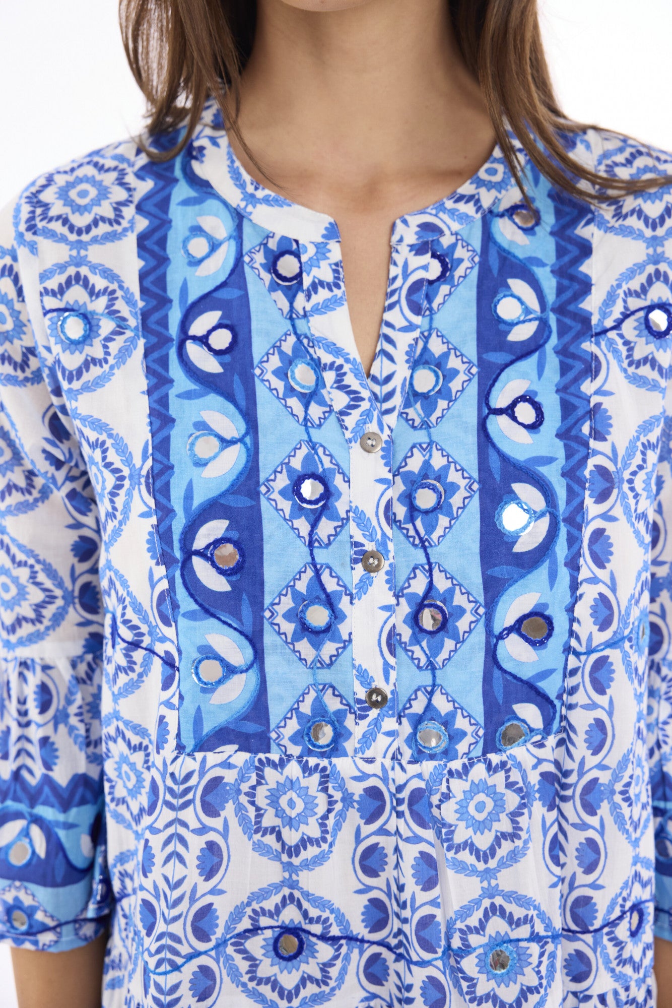 Maalti Blue Dress Layers Frill