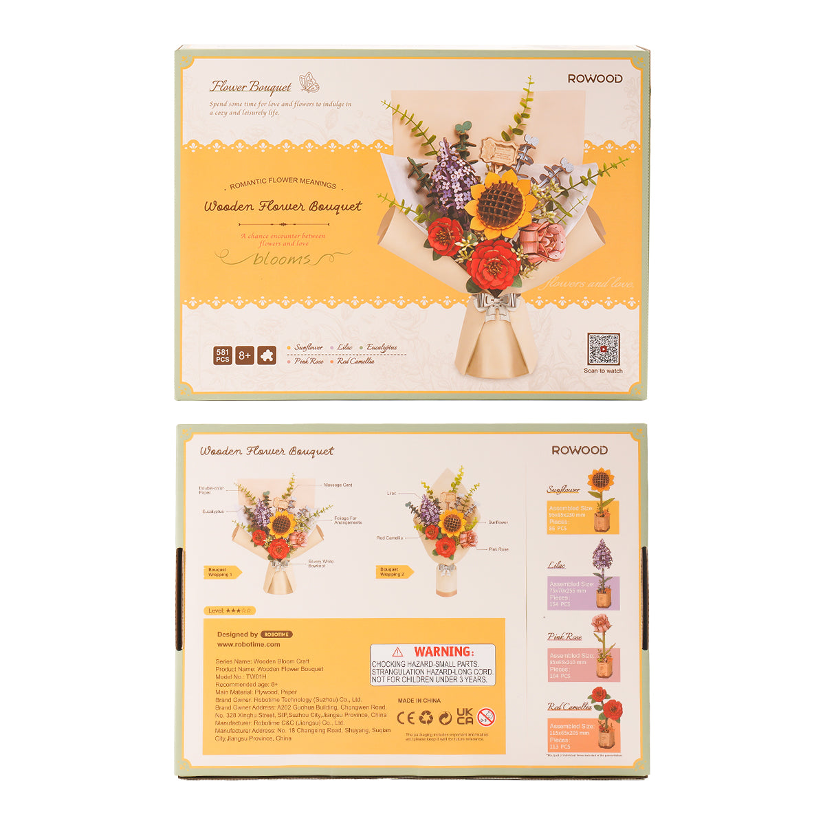 [Community Only]Rowood DIY Wooden Flower Bouquet 3D Wooden Puzzle TW01H