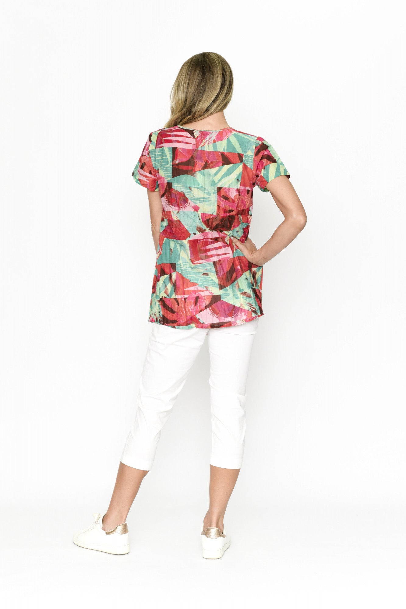 Kayla Cotton Blouse Short Sleeve BlockLvs 4