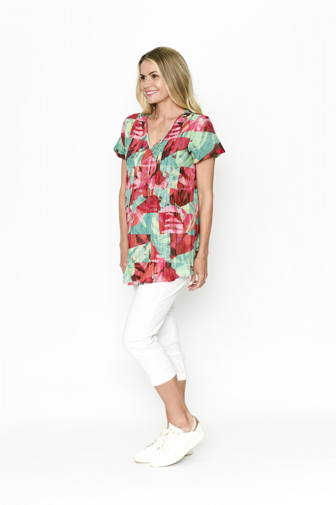 Kayla Cotton Blouse Short Sleeve BlockLvs 4