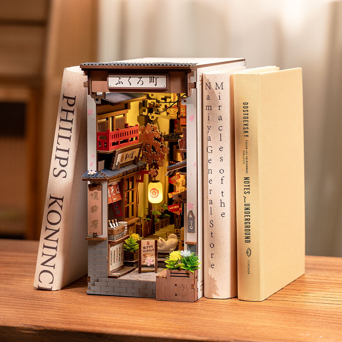 Rolife Sakura Wine Alley DIY Book Nook Shelf Insert TGB11
