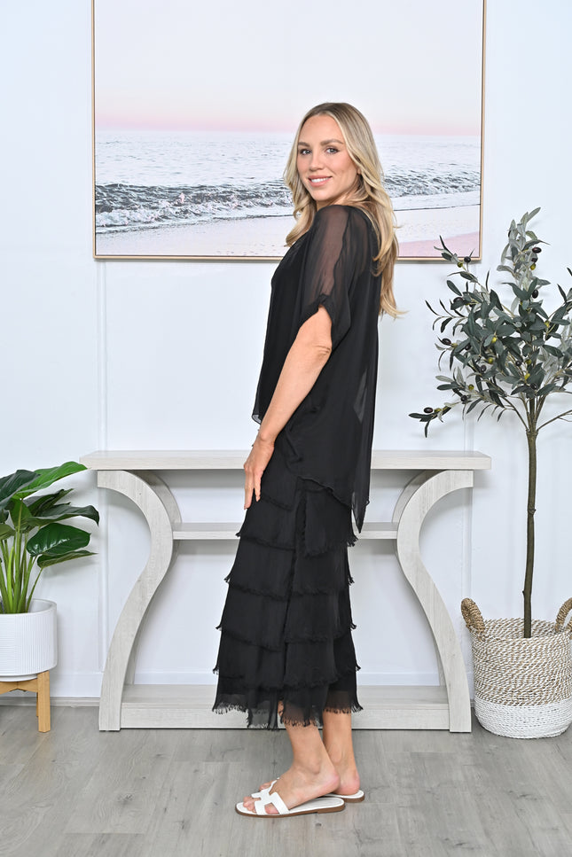 Italian Silk Dress Black