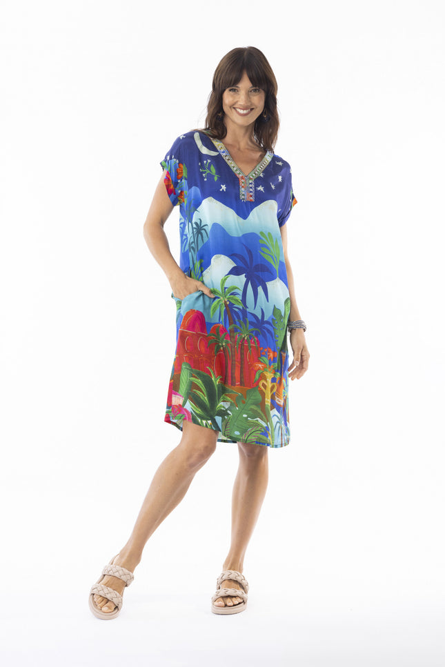 Arabian Nights Short Sleeve Dress