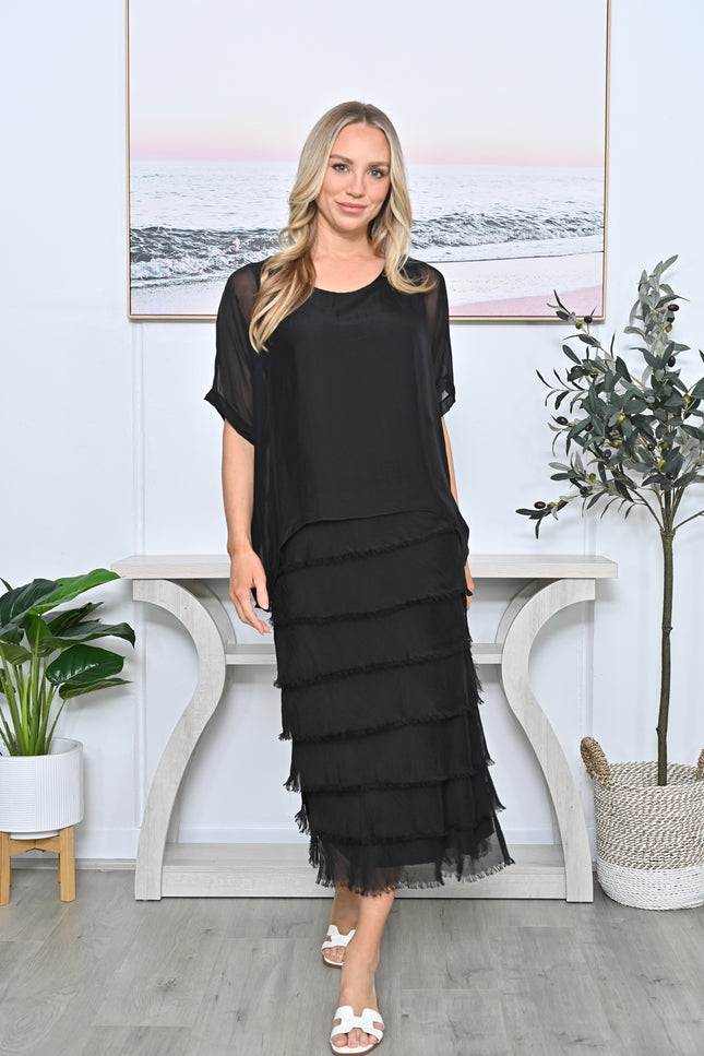 Italian Silk Dress Black