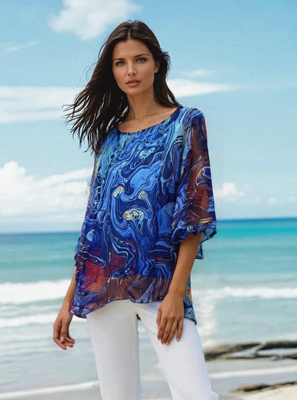 Double Layer Silk Blend Top