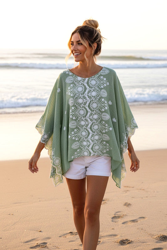 Embroidered Kaftan Green
