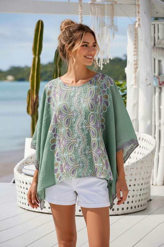 Embroidered Kaftan Green