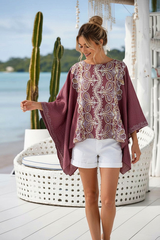 Embroidered Kaftan Orange