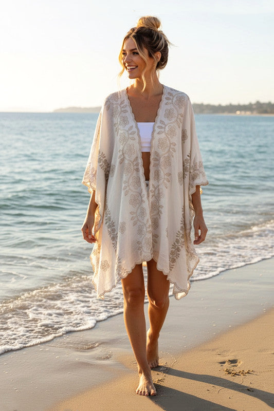 Embroidered Cape Cream