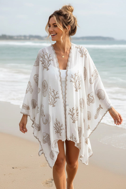 Embroidered Cape - Ivory