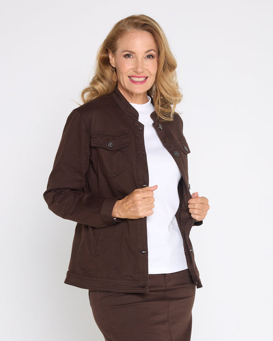 MJ Stretch Cotton Jacket - Chocolate