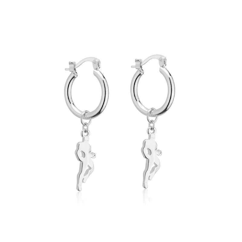Marvel Iron Man Charm Hoop Earrings