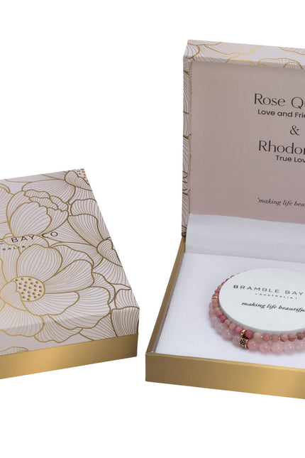 Rose Quartz and Rhodonite (Rose Gold) Bracelet