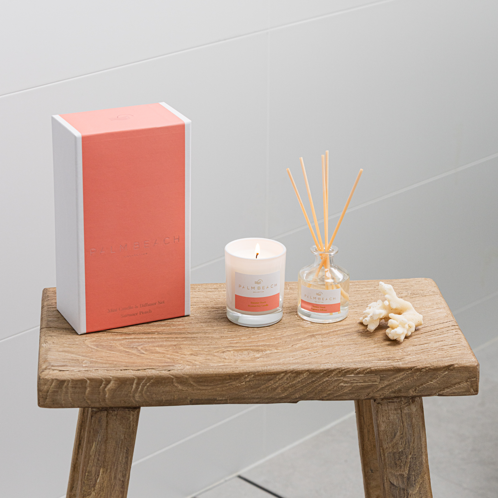 Summer Peach Mini Candle & Diffuser Gift Pack