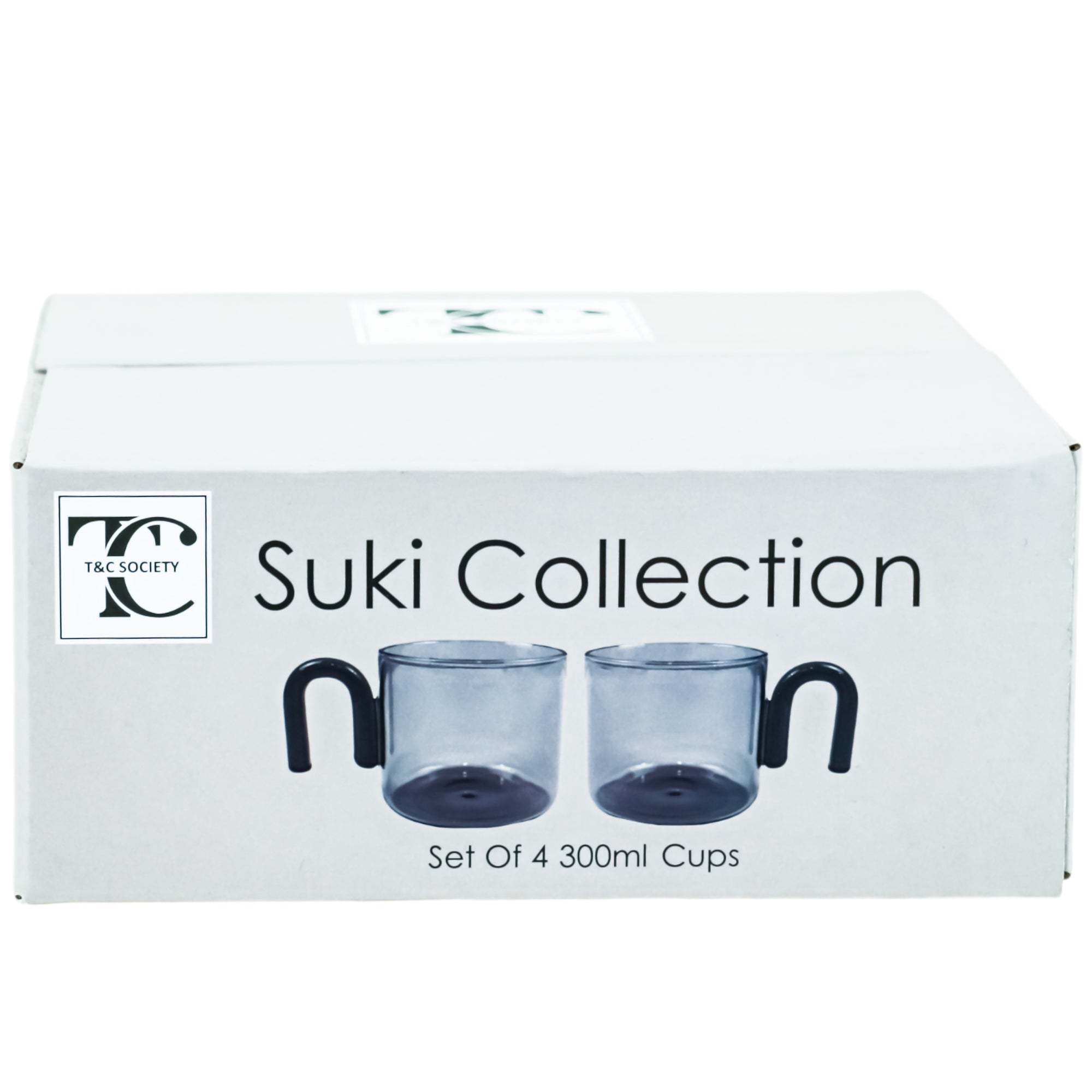 Hued Glass Cups Set of 4 | Grey (300ml)