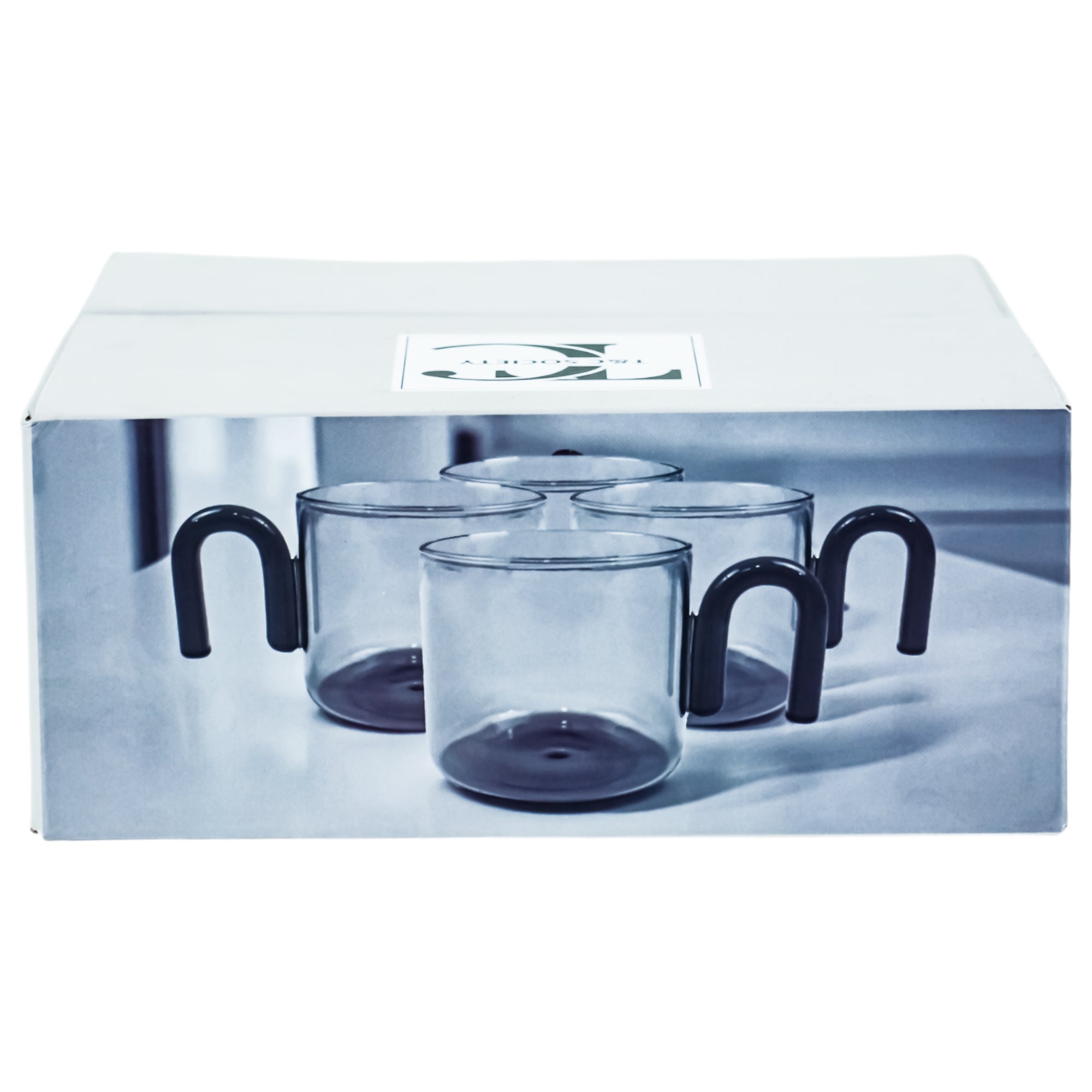 Hued Glass Cups Set of 4 | Grey (300ml)