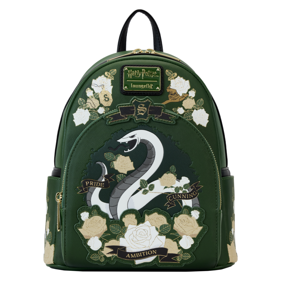 Loungefly- Harry Potter - Slytherin House Floral Tattoo Mini Backpack