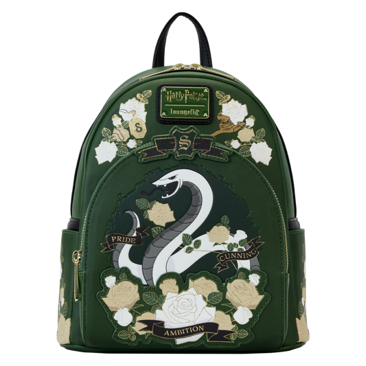 Loungefly- Harry Potter - Slytherin House Floral Tattoo Mini Backpack