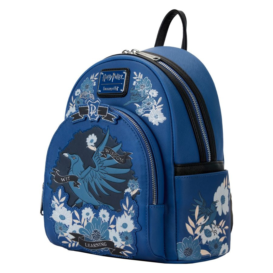 Loungefly- Harry Potter - Ravenclaw House Floral Tattoo Mini Backpack