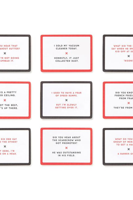 EMERGENCY DAD JOKES BLACK & RED 10X4X6CM