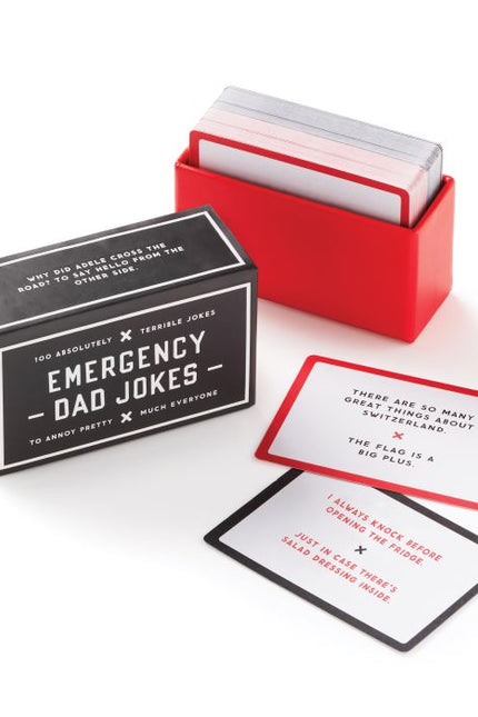 EMERGENCY DAD JOKES BLACK & RED 10X4X6CM