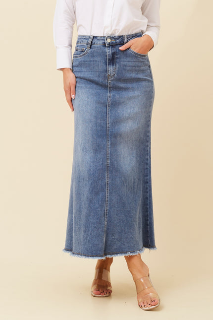 Denim A-line Skirt
