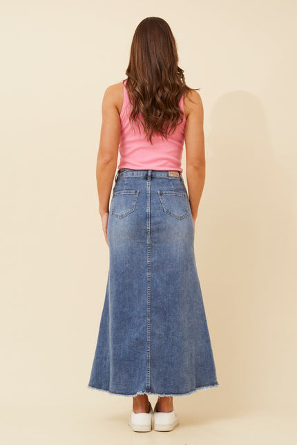 Denim A-line Skirt