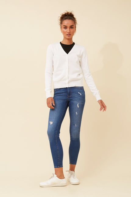 Lillian Knit Cardigan White