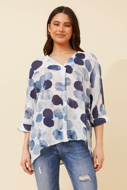 Liv Navy Polka Dot Top
