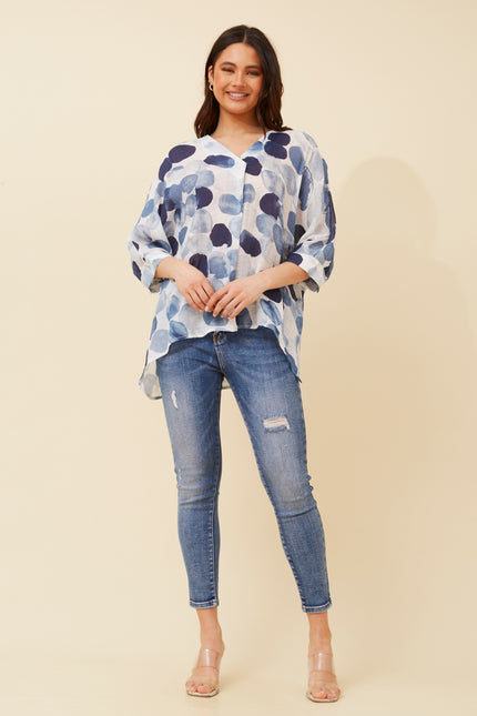Liv Navy Polka Dot Top