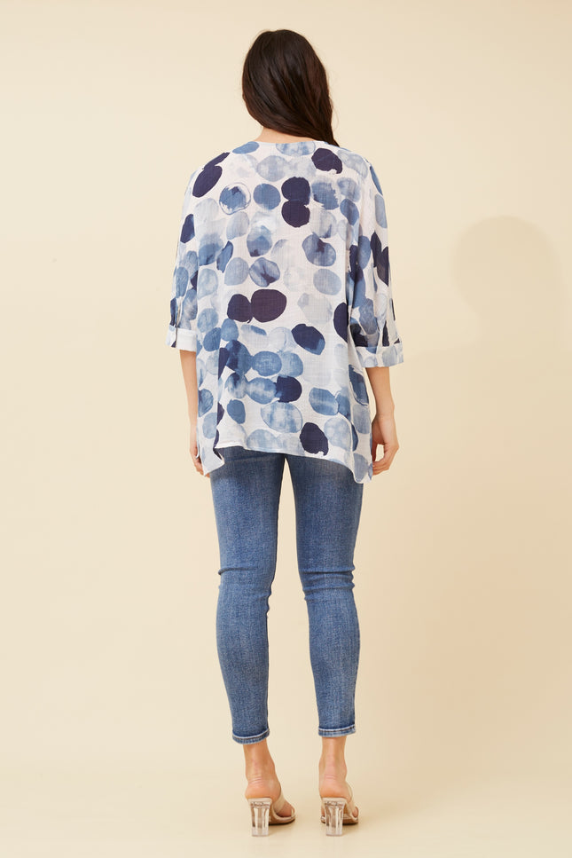 Liv Navy Polka Dot Top