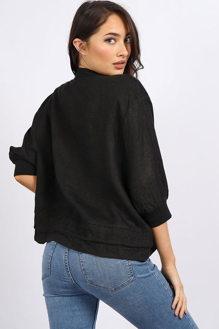 Italian Black Linen Jacket