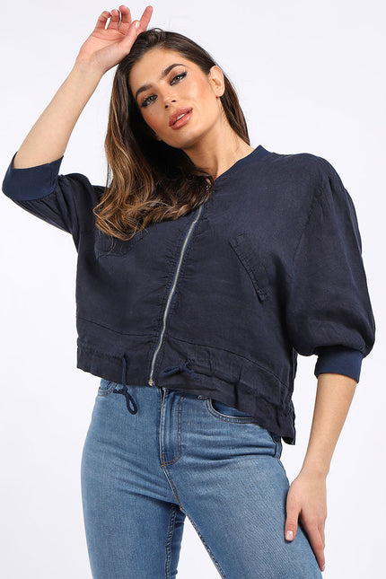 Italian Navy Linen Jacket