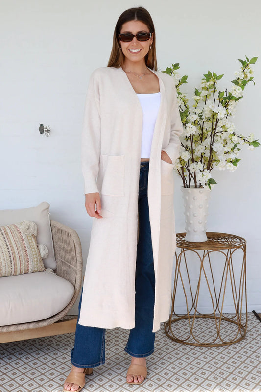 Madison Long Cream Cardi