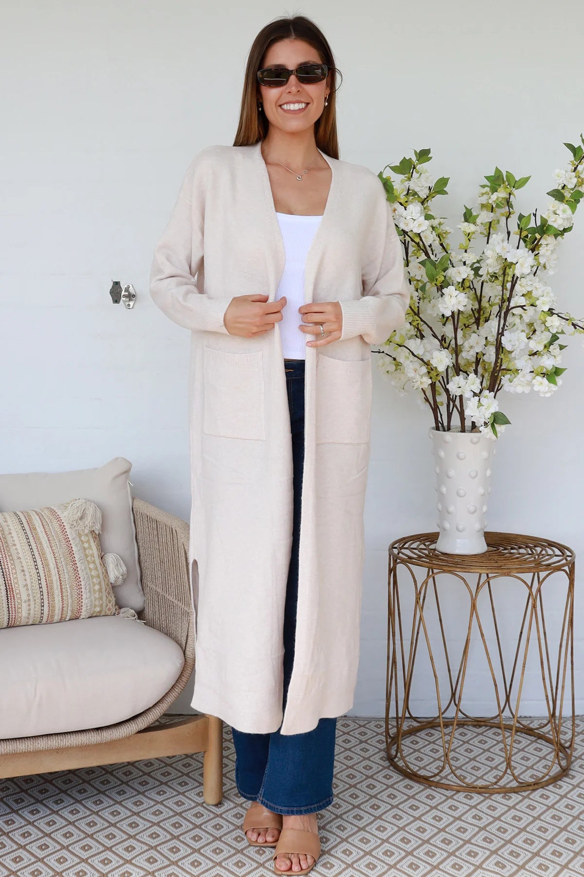 Madison Long Cream Cardi