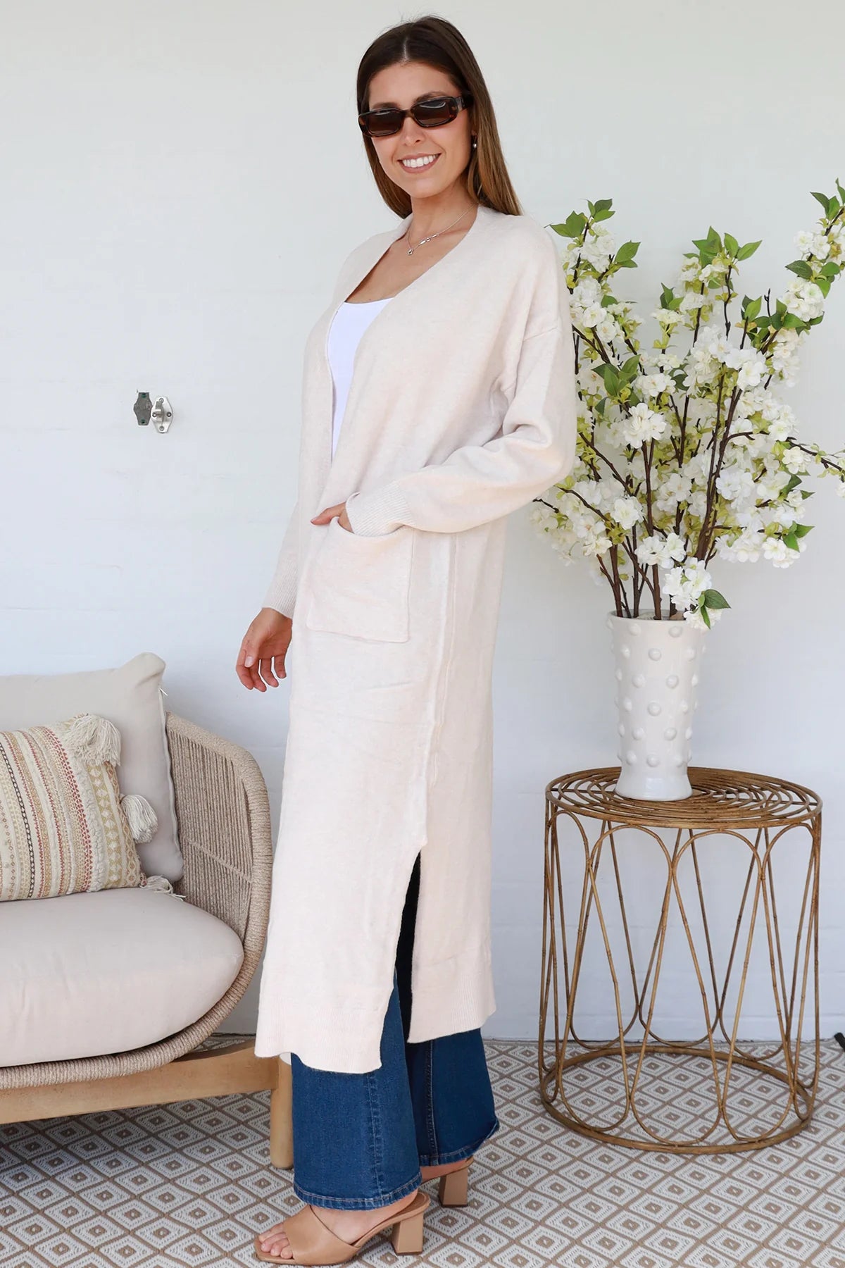 Madison Long Cream Cardi